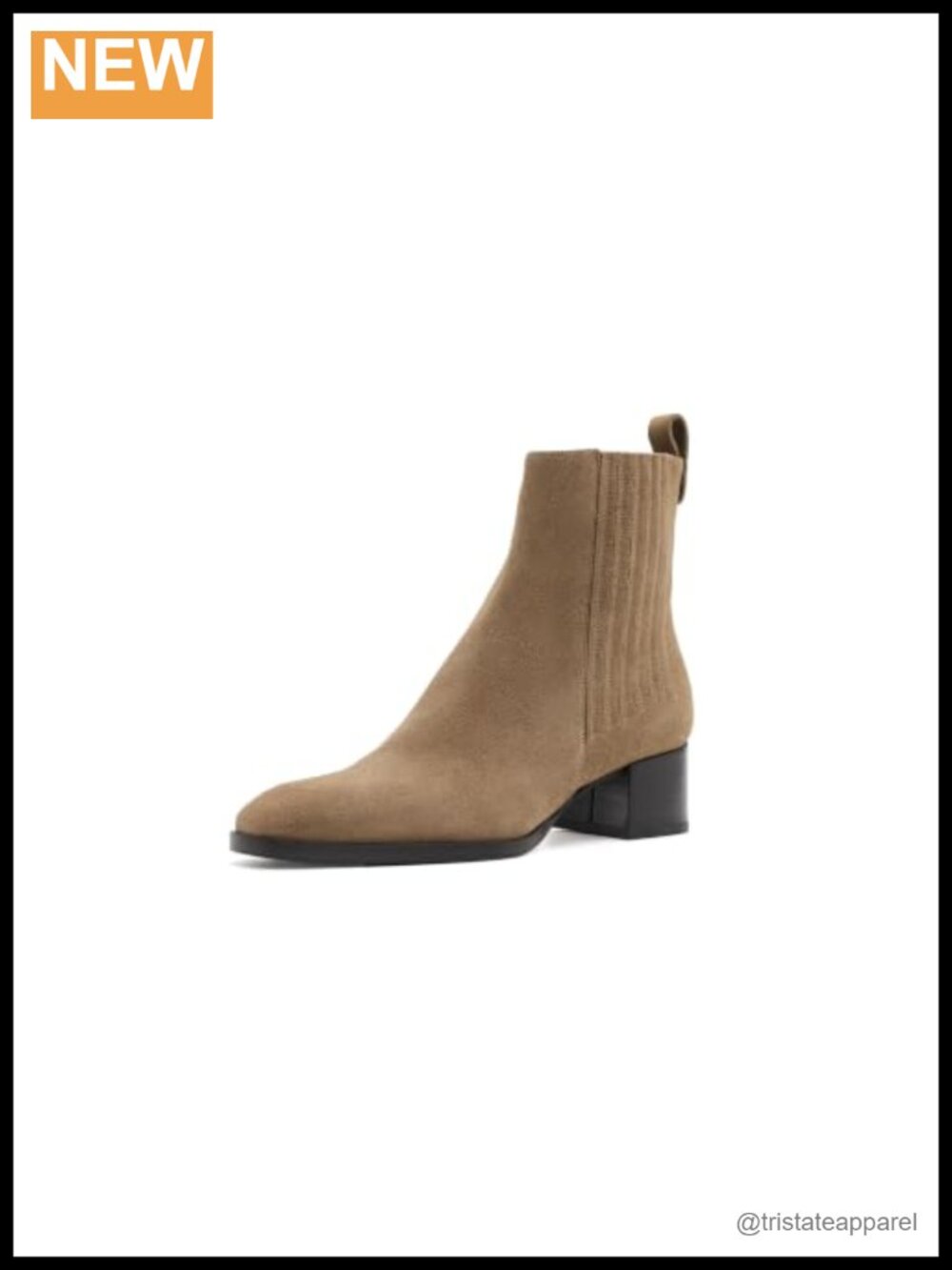 Waterproof Suede Ankle Boots with Side Zip Block Heel